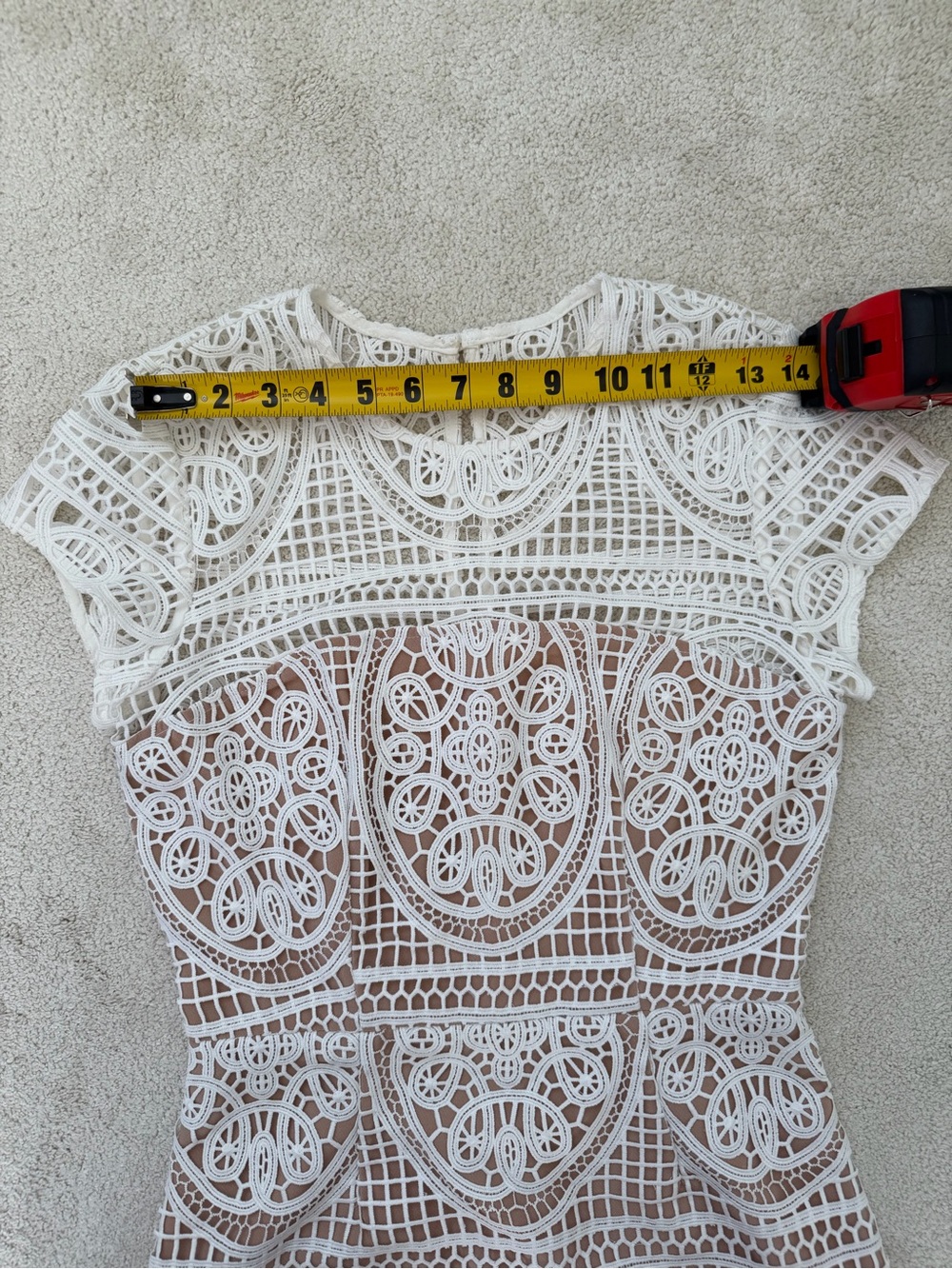 Aijek Designer Blackjack Embroidered Mini Dress in White Small - Picture 8 of 11